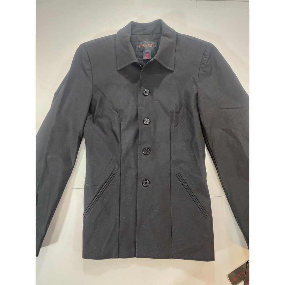 RALPH by Ralph Lauren Red Label Black Blazer Coat Stretch Fabric Vintage Size‎ S